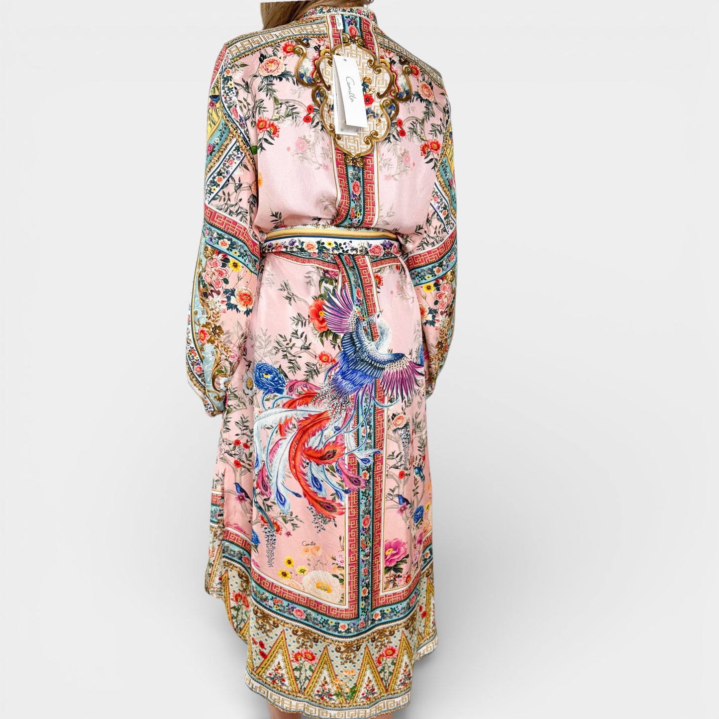 Camilla Party In The Palace Silk Midi Shirt Dress 1 ~ AU8 [NEW]