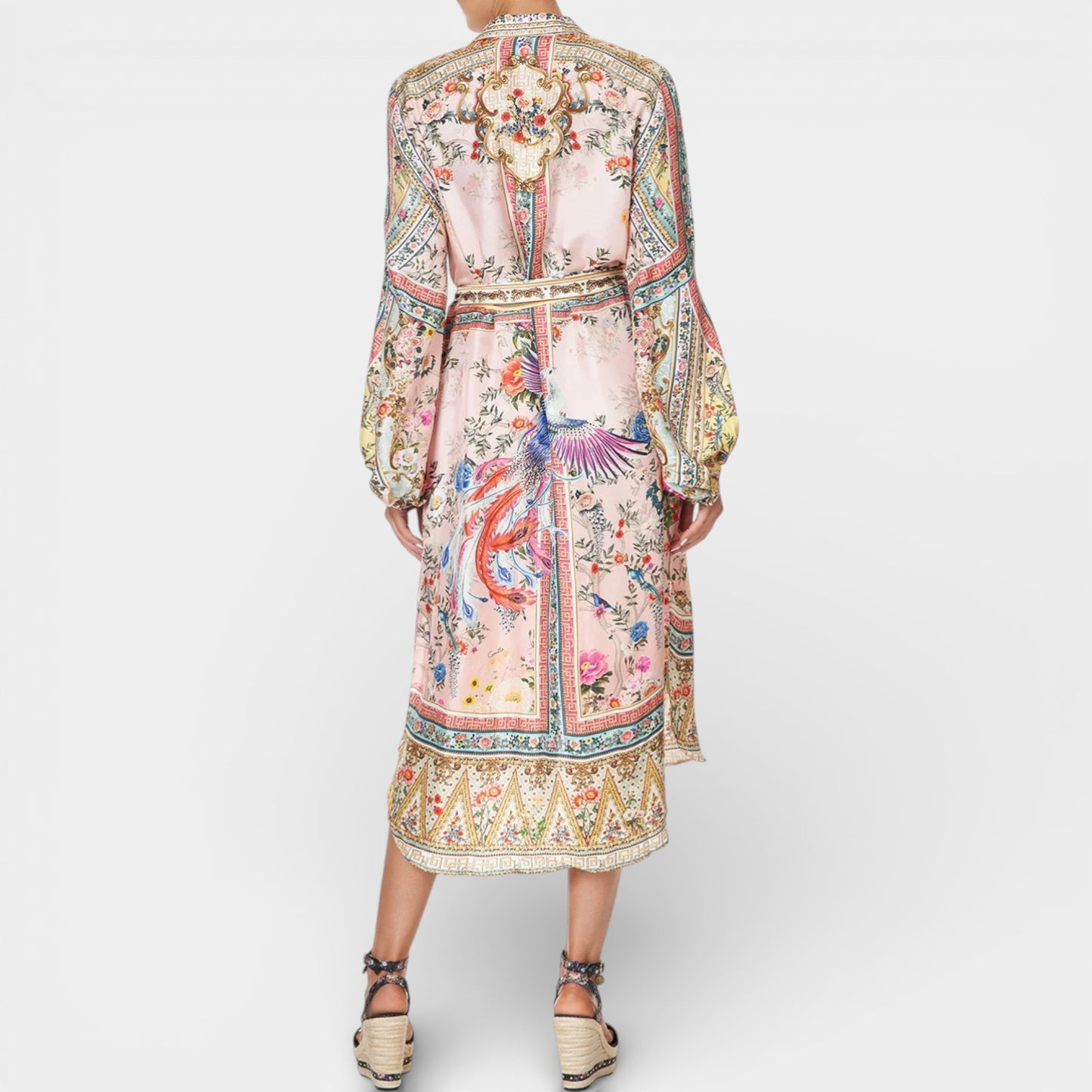 Camilla Party In The Palace Silk Midi Shirt Dress 1 ~ AU8 [NEW]