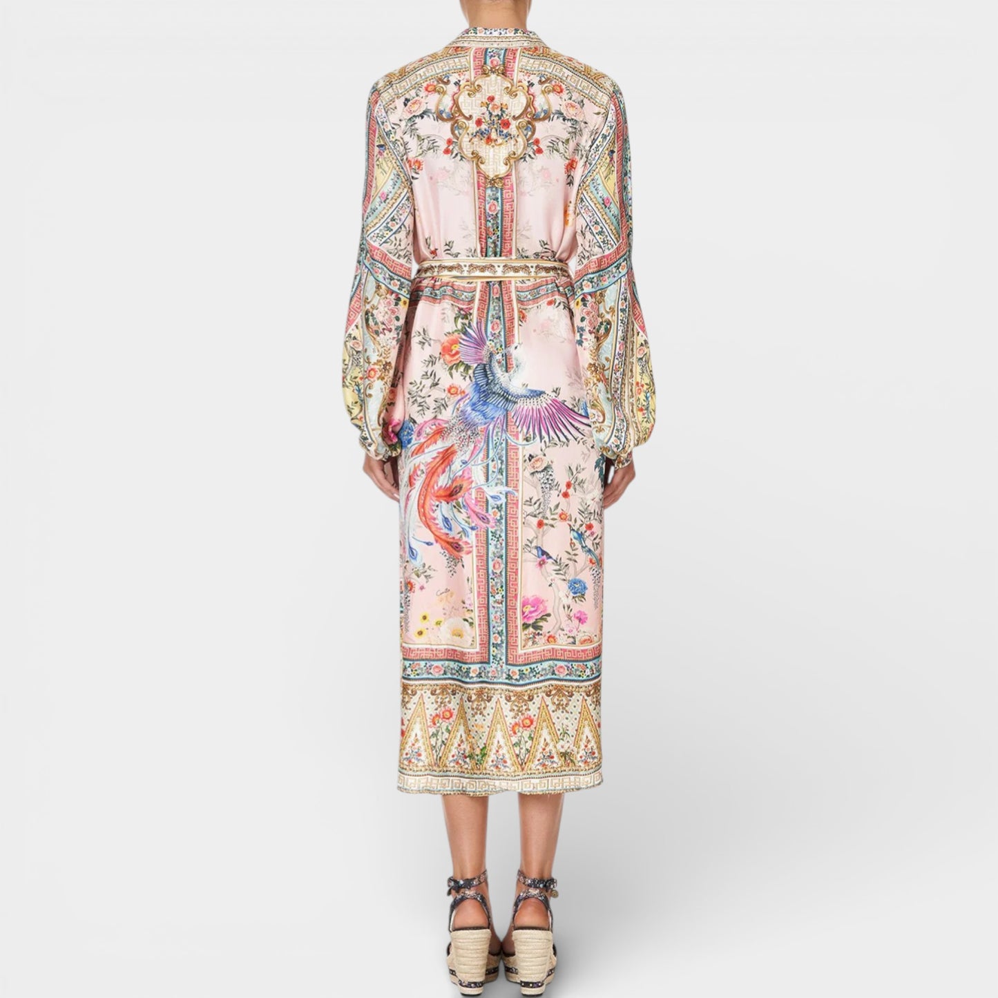 Camilla Party In The Palace Silk Midi Shirt Dress 1 ~ AU8 [NEW]