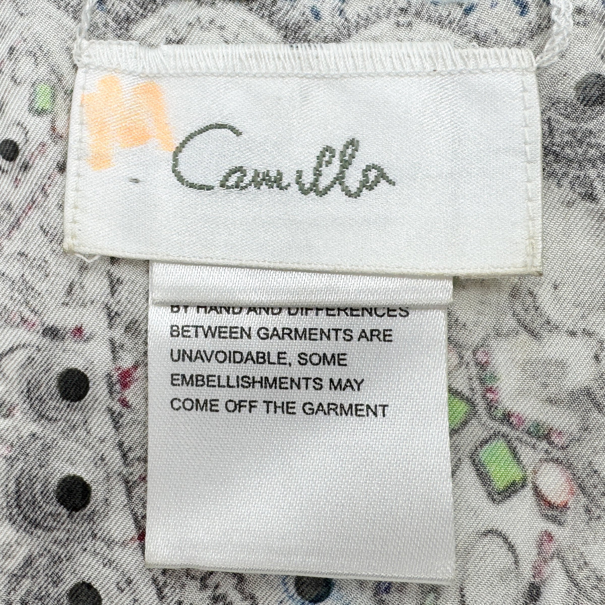 Camilla Geometric Grey Blue Tribal Print Square Large Silk Scarf
