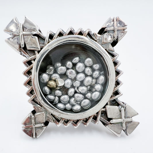 Camilla Silver Metal Chunky Boho Statement Ring