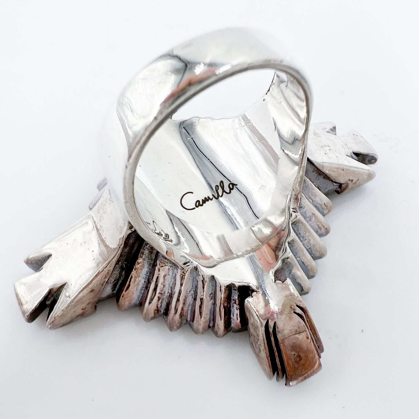 Camilla Silver Metal Chunky Boho Statement Ring