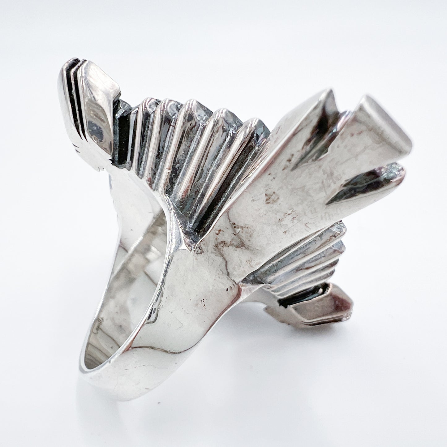 Camilla Silver Metal Chunky Boho Statement Ring