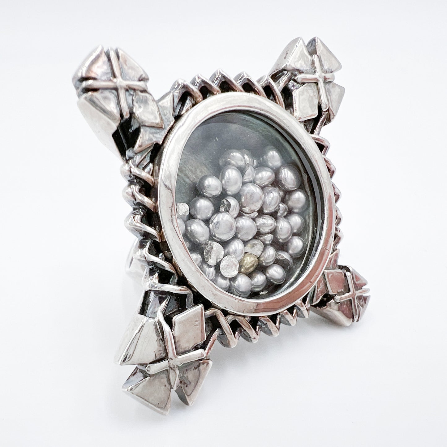 Camilla Silver Metal Chunky Boho Statement Ring