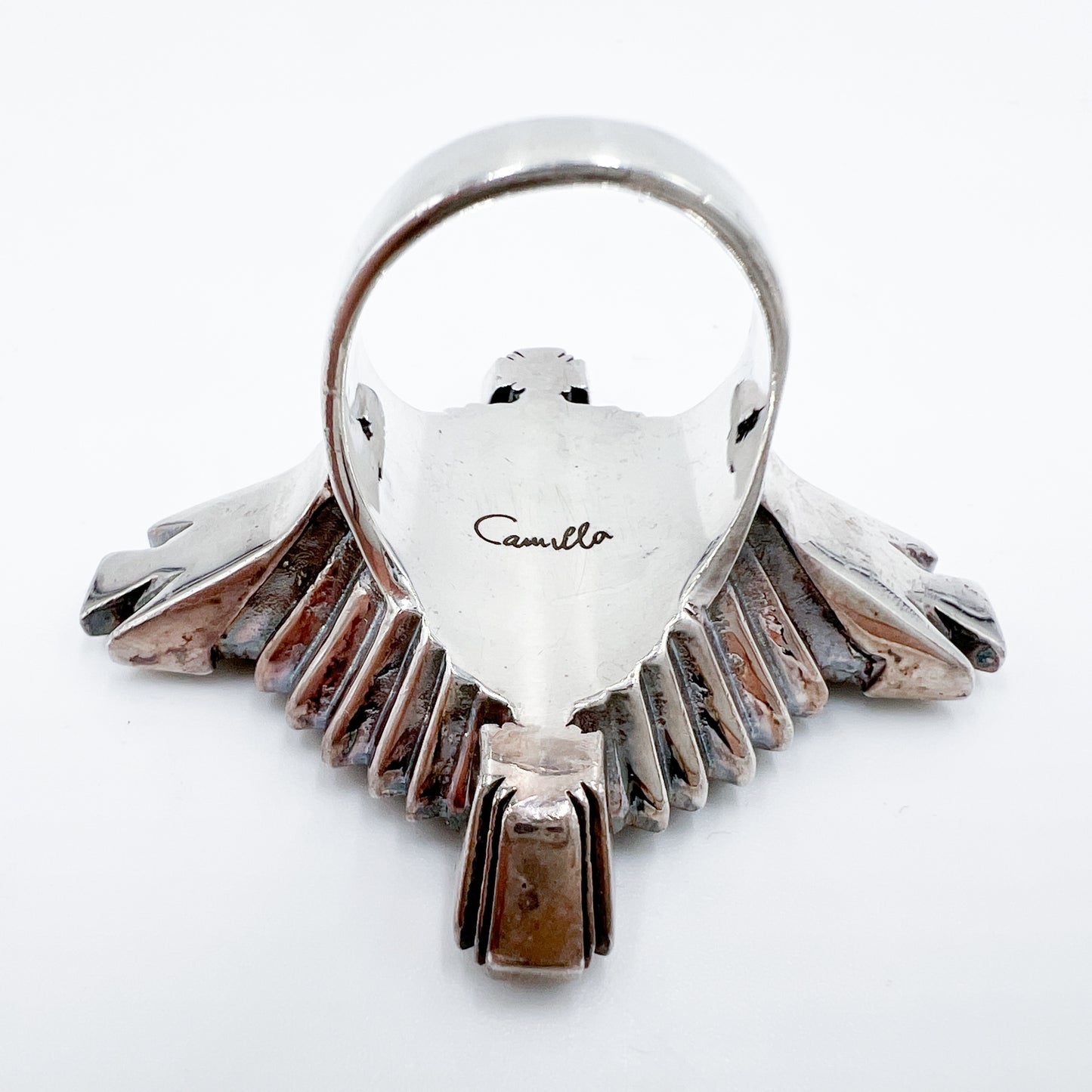 Camilla Silver Metal Chunky Boho Statement Ring