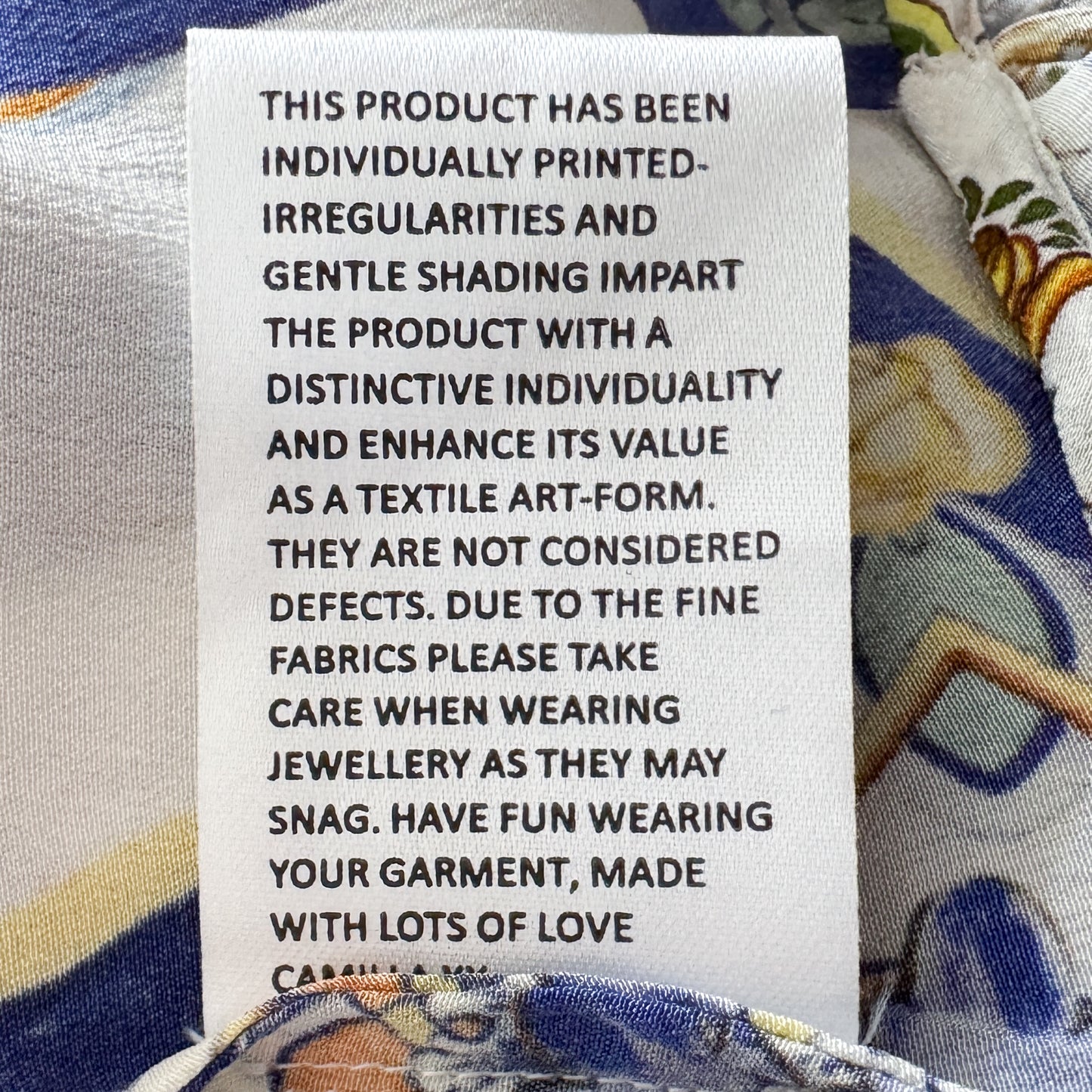 Camilla Multicoloured Silk Amalfi Amore A-Line Frill Dress Small ~ AU8-10-12