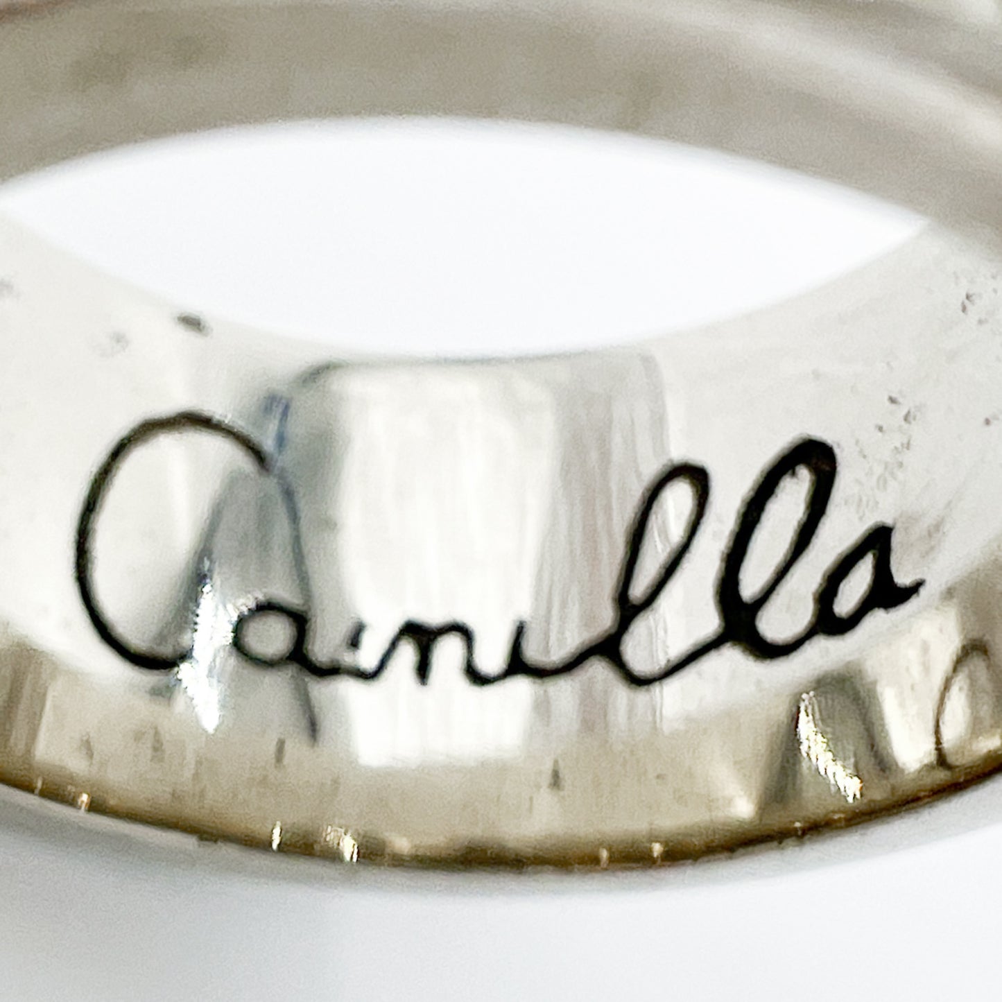 Camilla Silver-Tone Metal Flower Decorated Band Ring