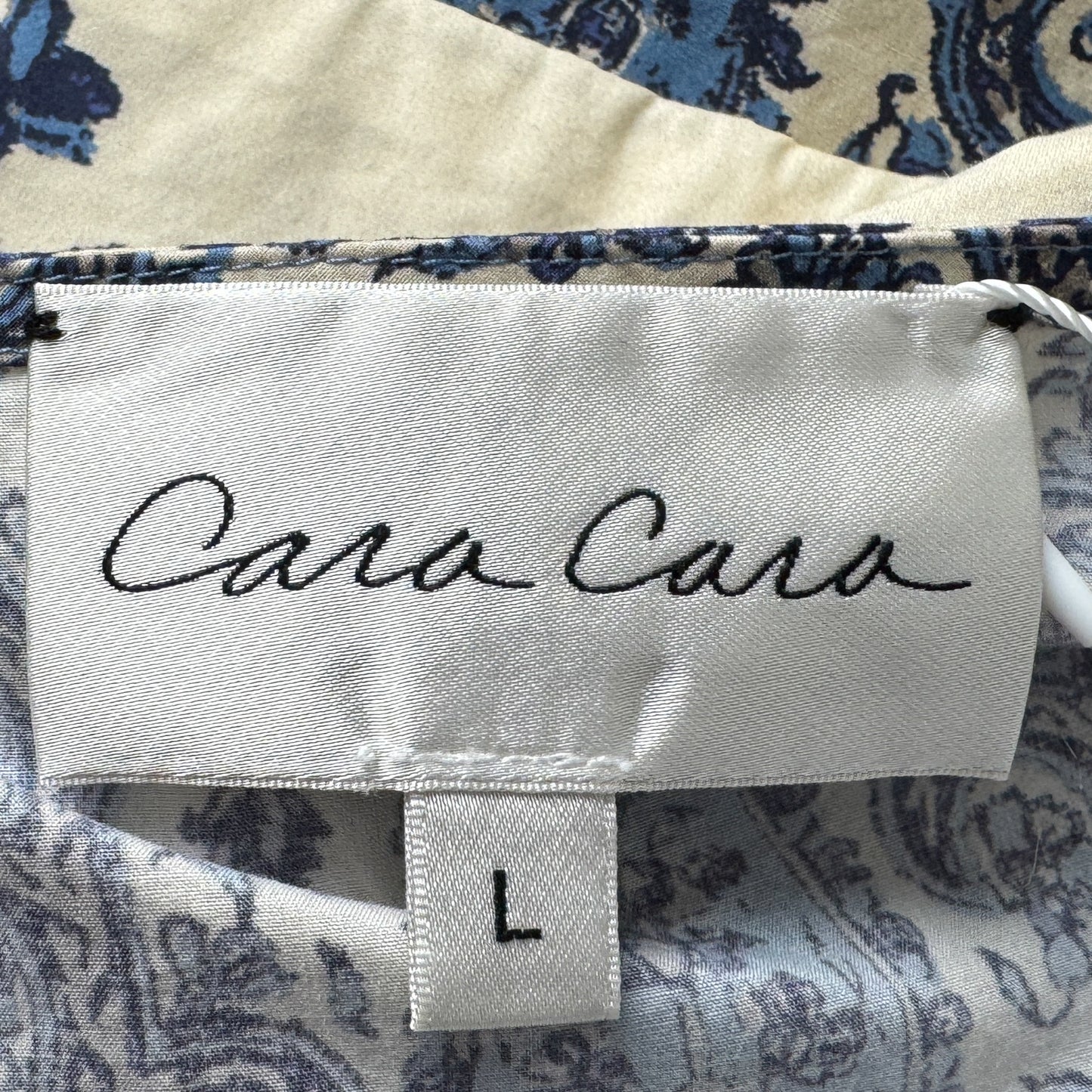 Cara Cara x Cabana Blue Cotton Paisley Print Martina Dress Large ~ AU12