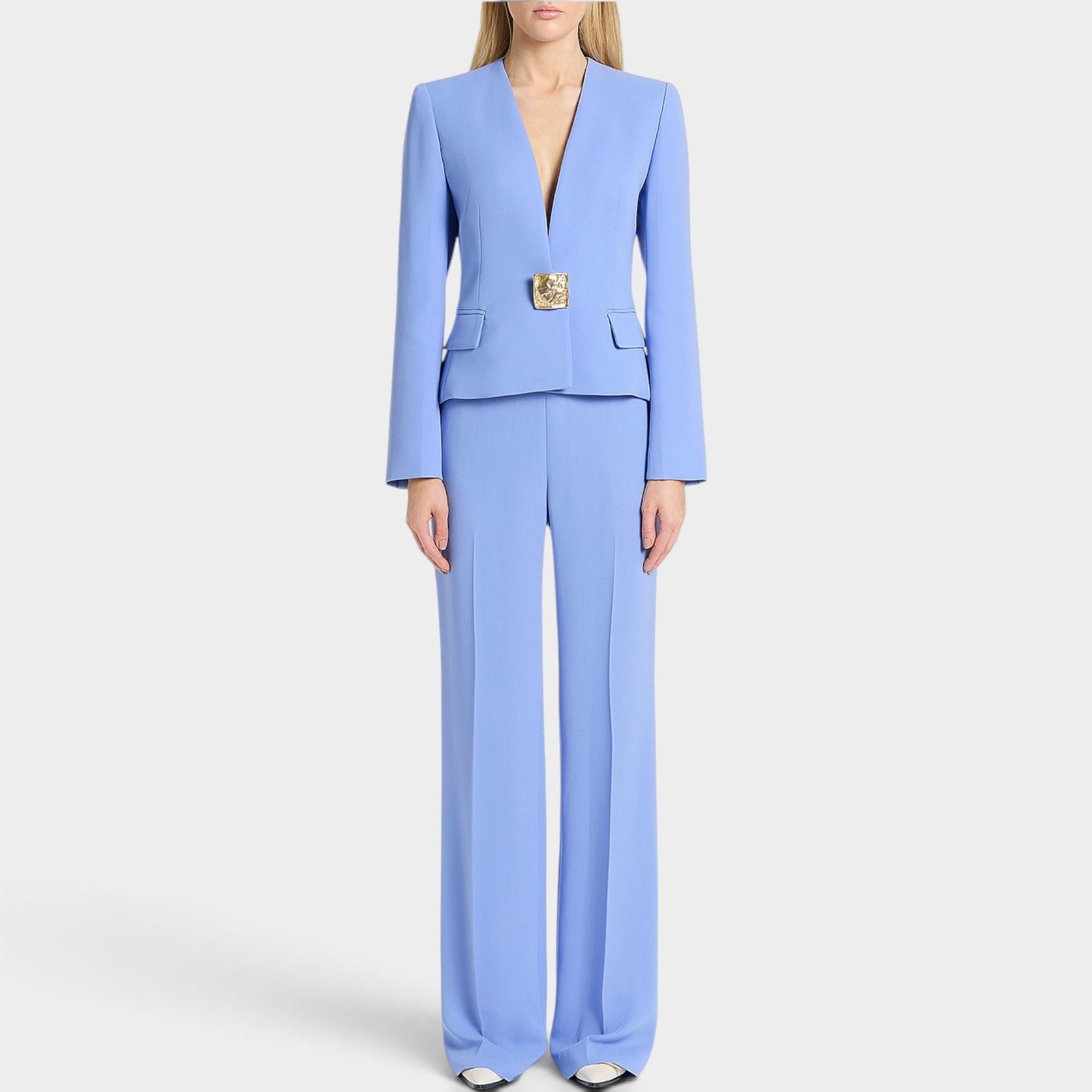 Carla Zampatti Cornflower Blue Crepe Milan Jacket AU8 ~ Small [NEW]