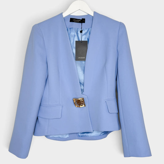 Carla Zampatti Cornflower Blue Crepe Milan Jacket AU8 ~ Small [NEW]