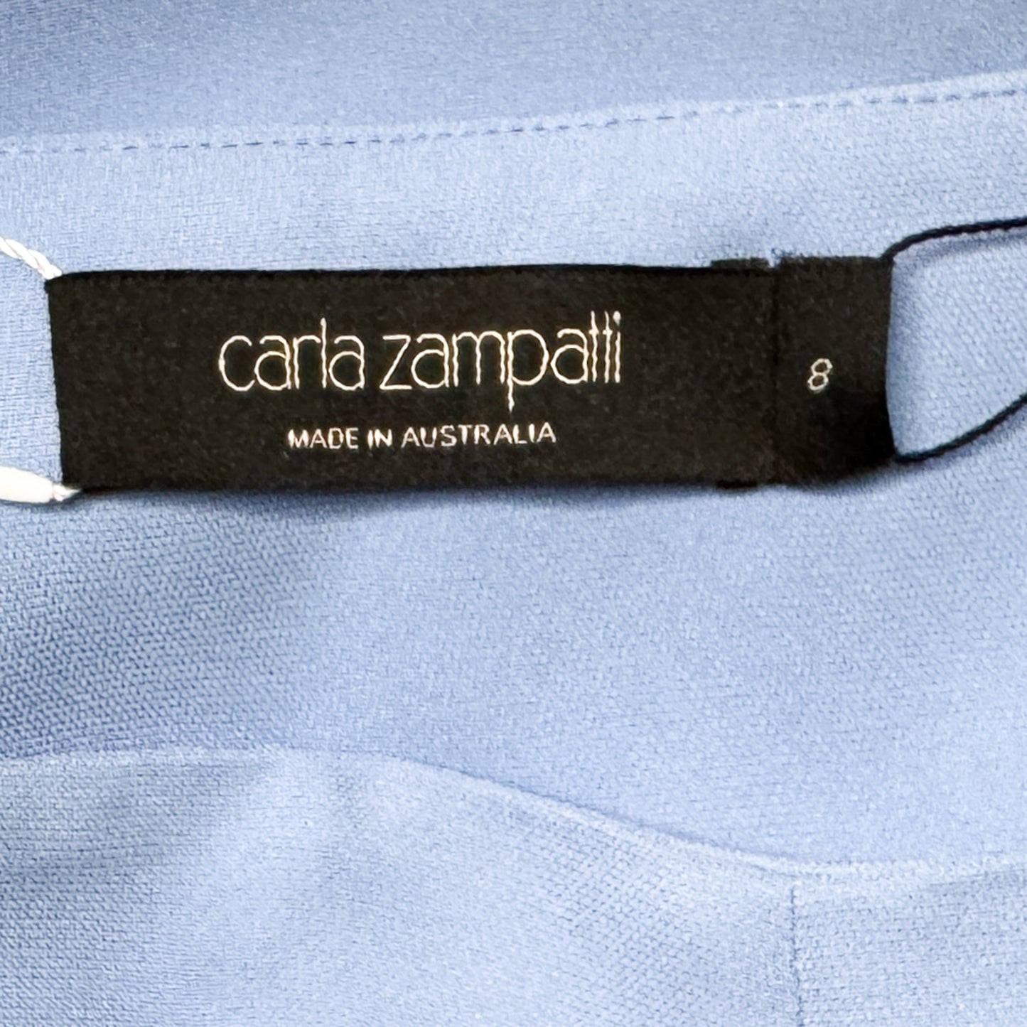 Carla Zampatti Cornflower Blue Crepe Wide Leg Classic Pants AU8 [NEW]