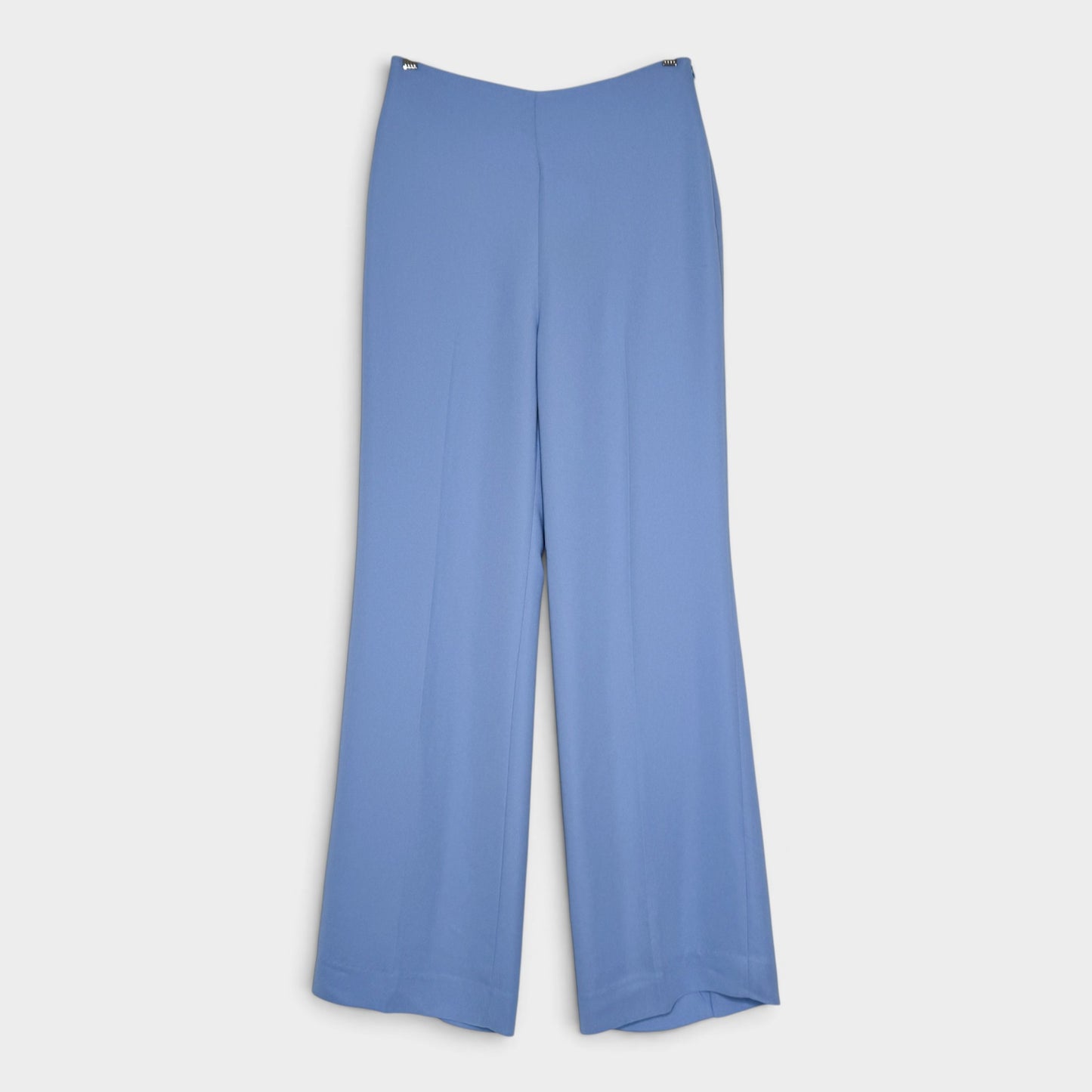 Carla Zampatti Cornflower Blue Crepe Wide Leg Classic Pants AU8 [NEW]
