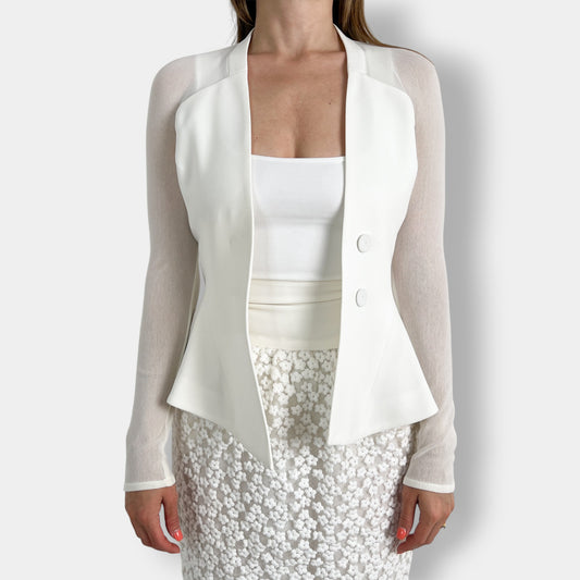 Carla Zampatti White Jacket AU6 ~ Small