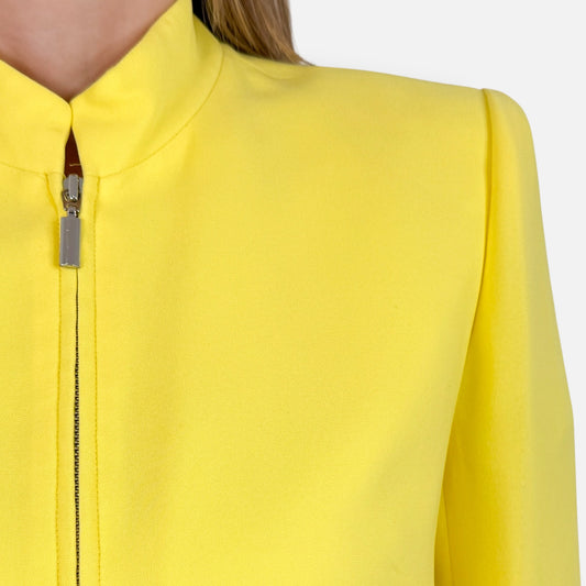 Carla Zampatti Citrus Yellow Dramatic Entrance Zip Jacket AU10