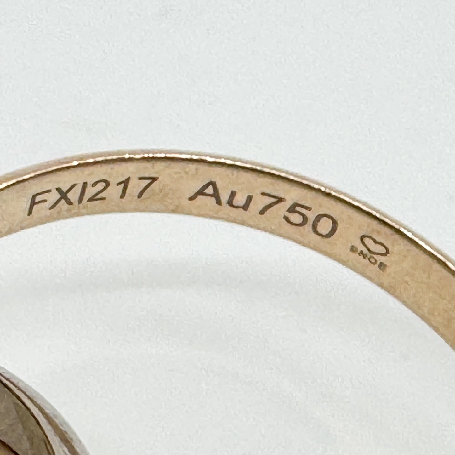 Cartier Yellow Rose White Gold AU750 Tricolour Trinity Ring [Size 59]