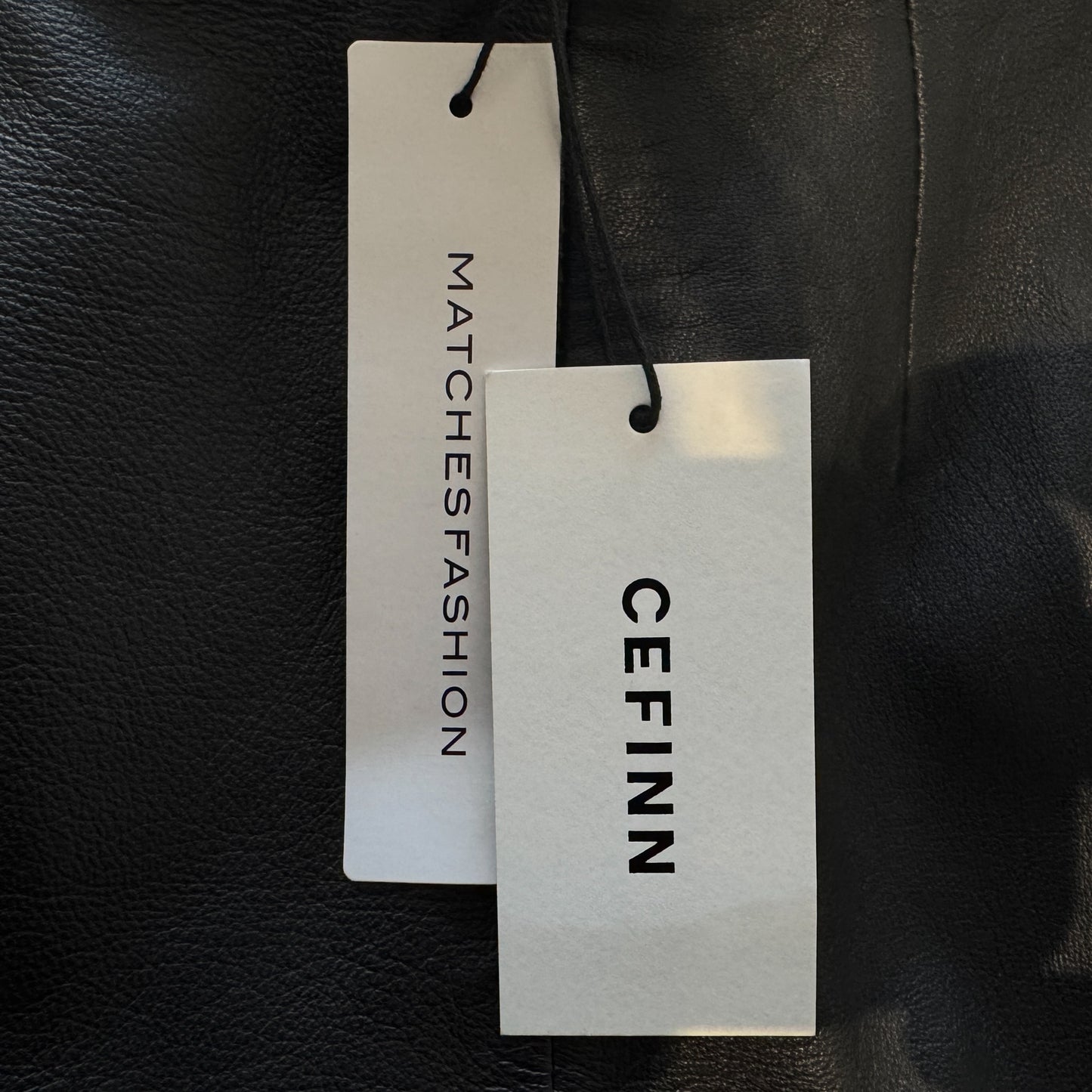 Cefinn Lucille Black Fluted Leather Midi Skirt AU10 [NEW]