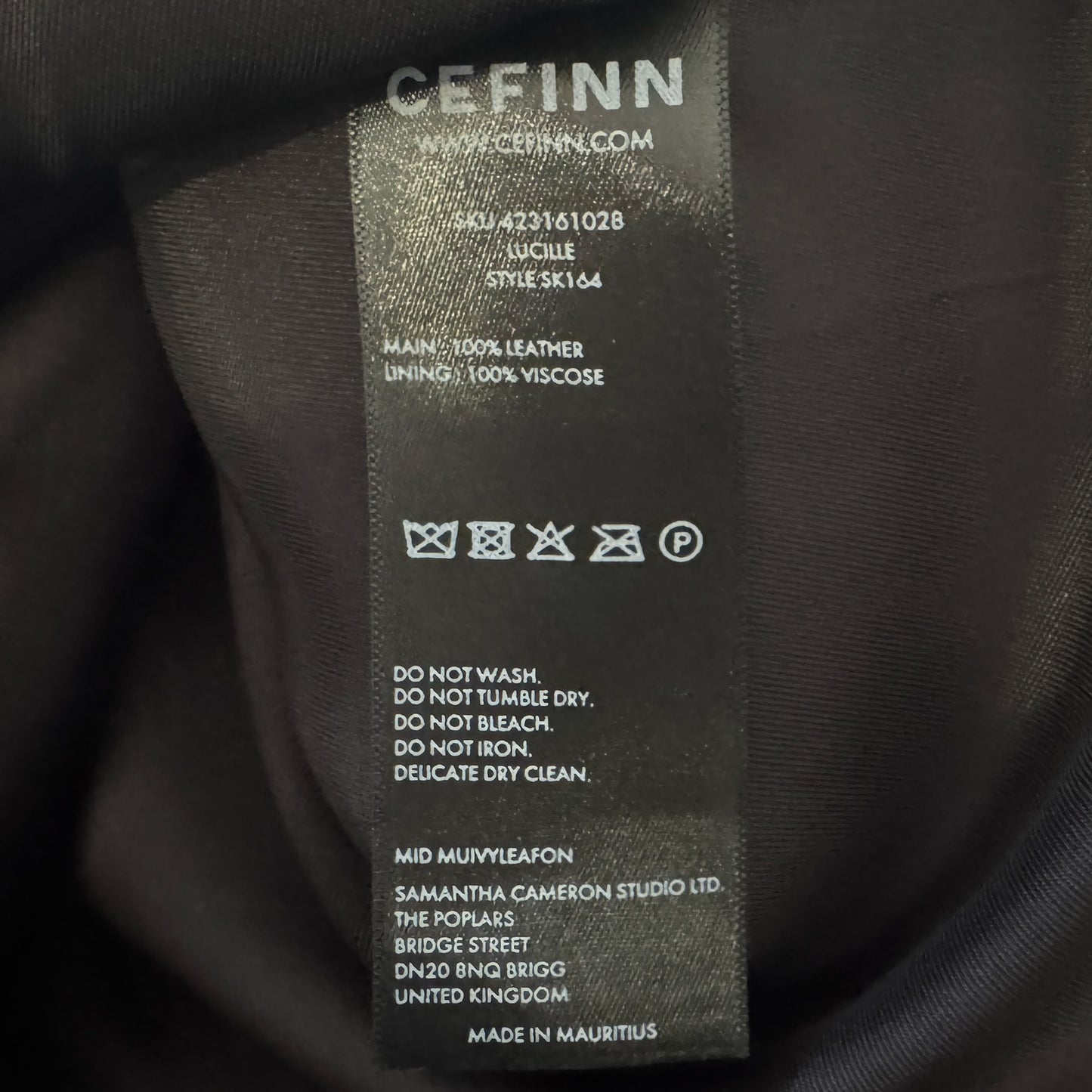 Cefinn Lucille Black Fluted Leather Midi Skirt AU10 [NEW]