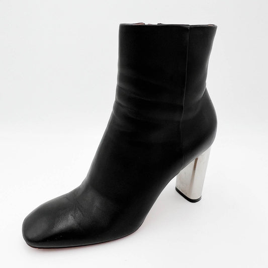 Celine Bam Bam Black Calfskin Metal Heel Ankle Boots EU38.5 ~ AU7.5