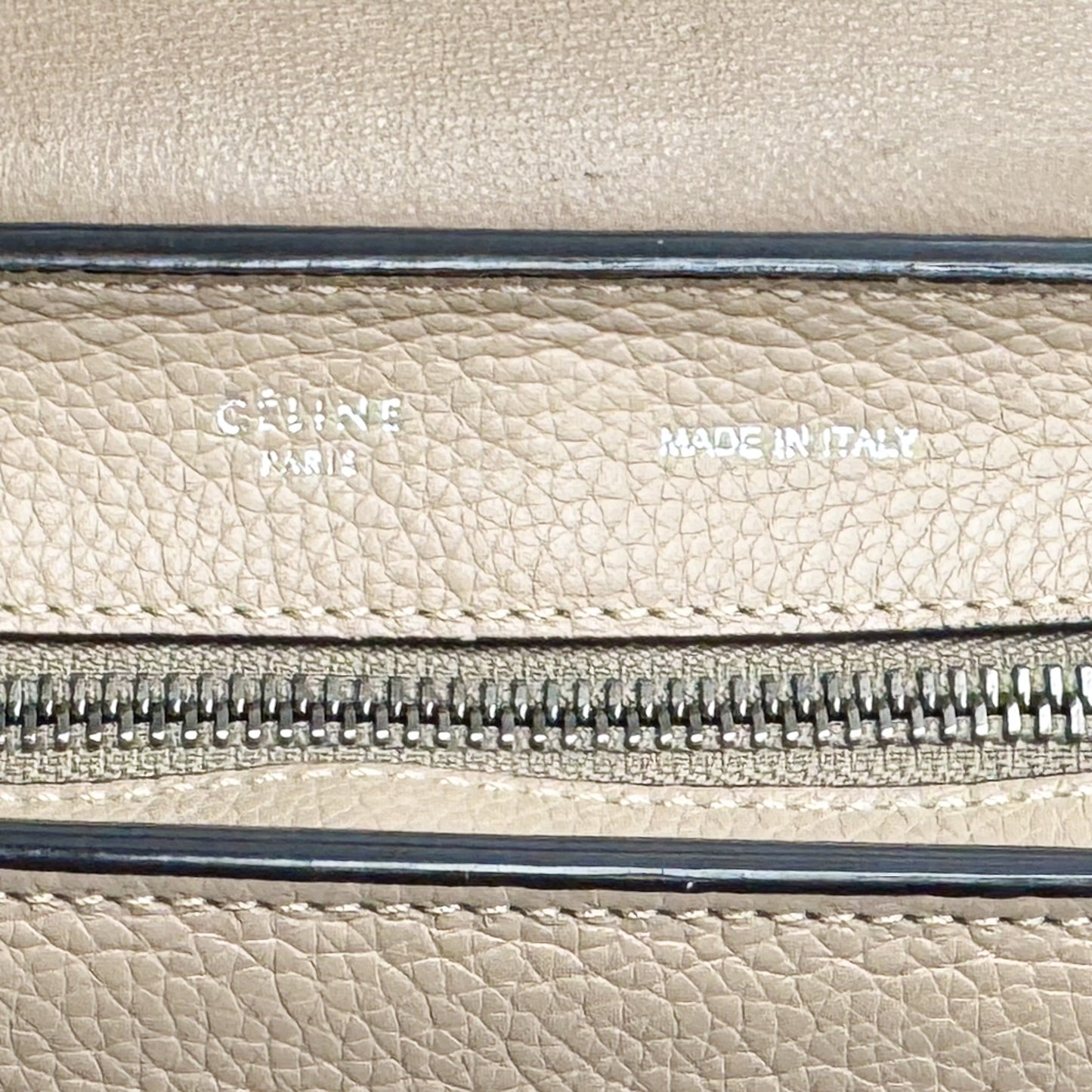 Celine Beige Leather & Suede Trapeze Top Handle Bag