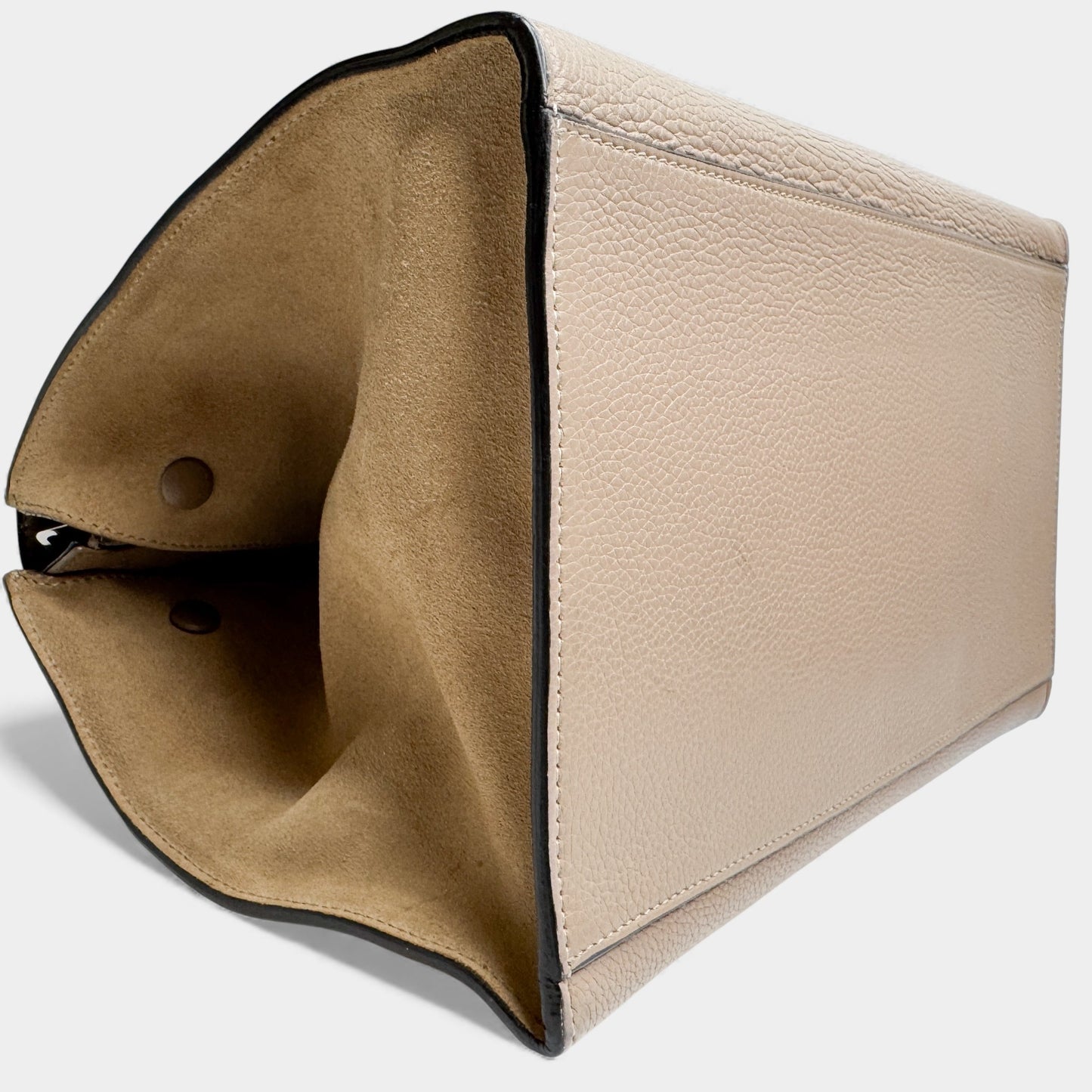 Celine Beige Leather & Suede Trapeze Top Handle Bag