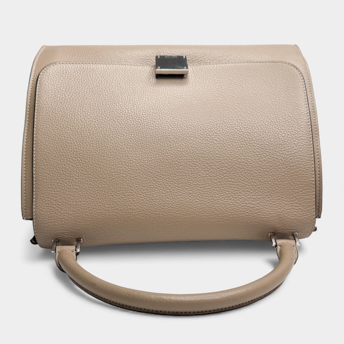 Celine Beige Leather & Suede Trapeze Top Handle Bag