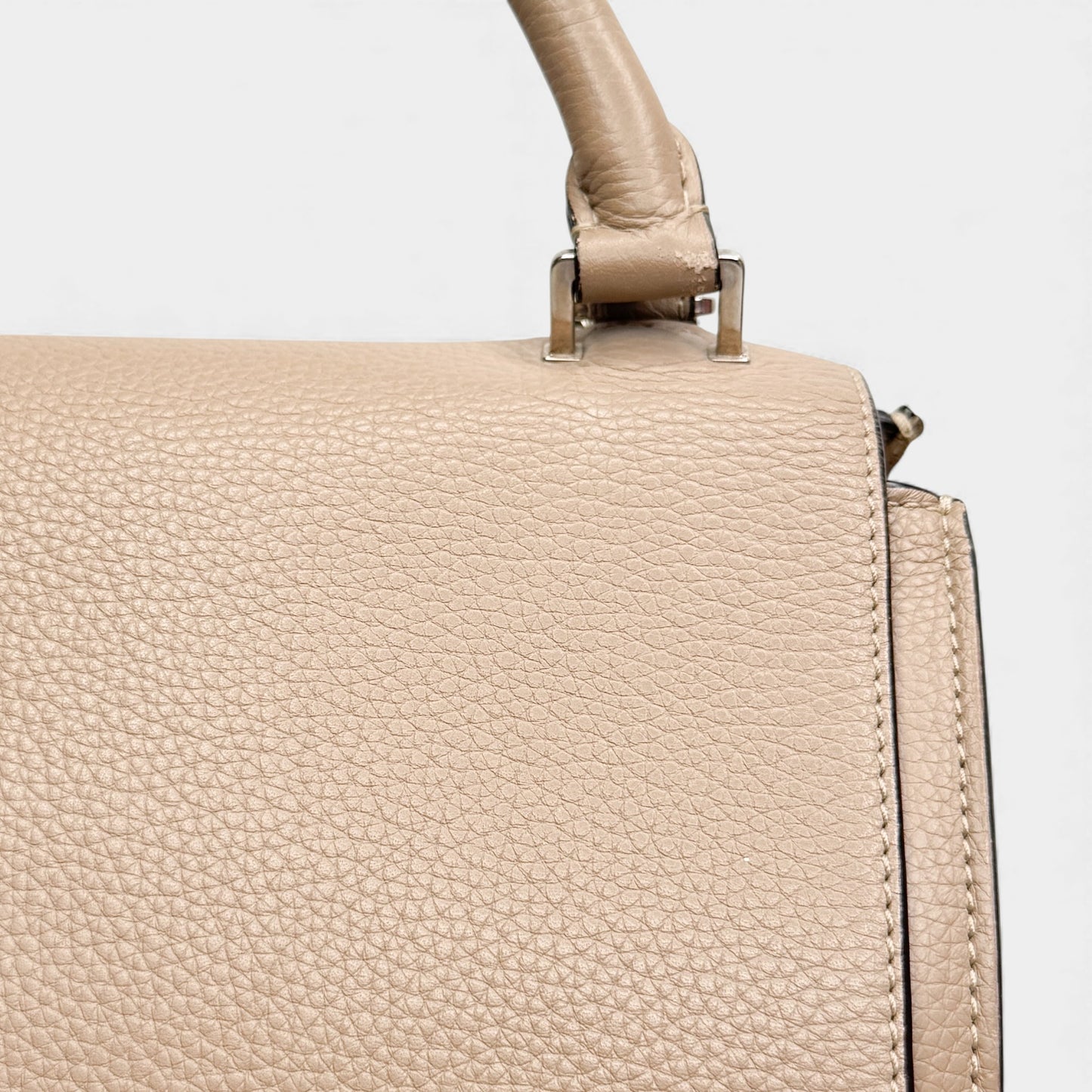 Celine Beige Leather & Suede Trapeze Top Handle Bag