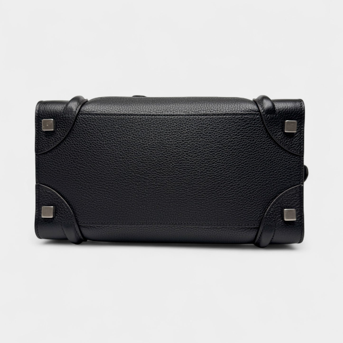 Celine Paris Black Grainy Leather Mini (Medium) Luggage Tote Bag