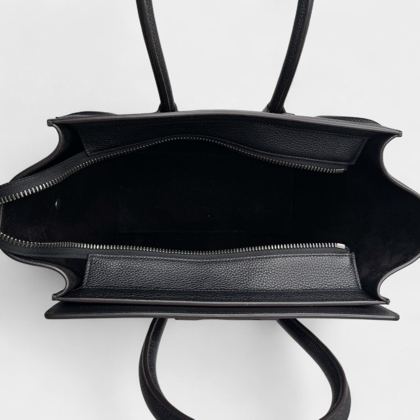 Celine Paris Black Grainy Leather Mini (Medium) Luggage Tote Bag