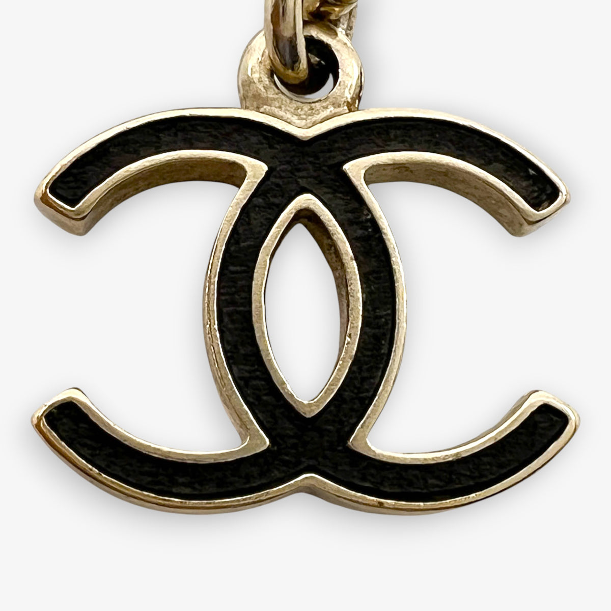 Chanel 2012 Gold-Tone Brown Leather Chain CC Charm Bracelet