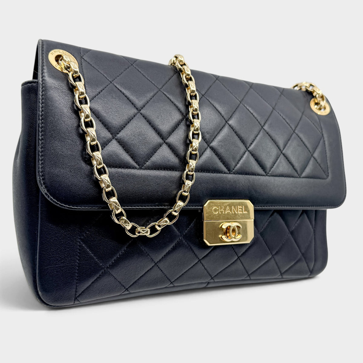Chanel Chic With Me Black Quilted Lambskin Leather Flap Shoulder Bag
