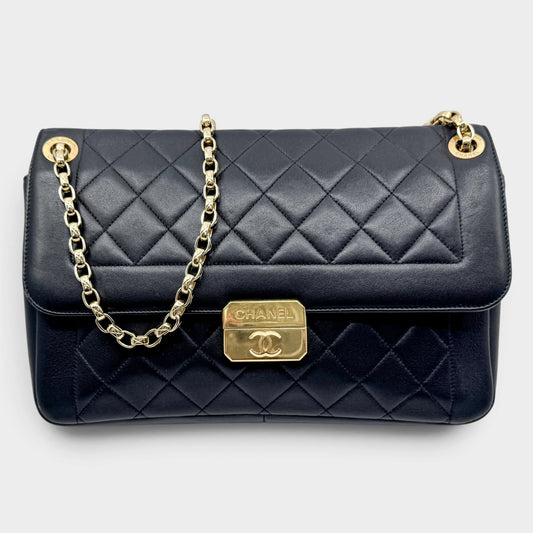 Chanel Chic With Me Black Quilted Lambskin Leather Flap Shoulder Bag