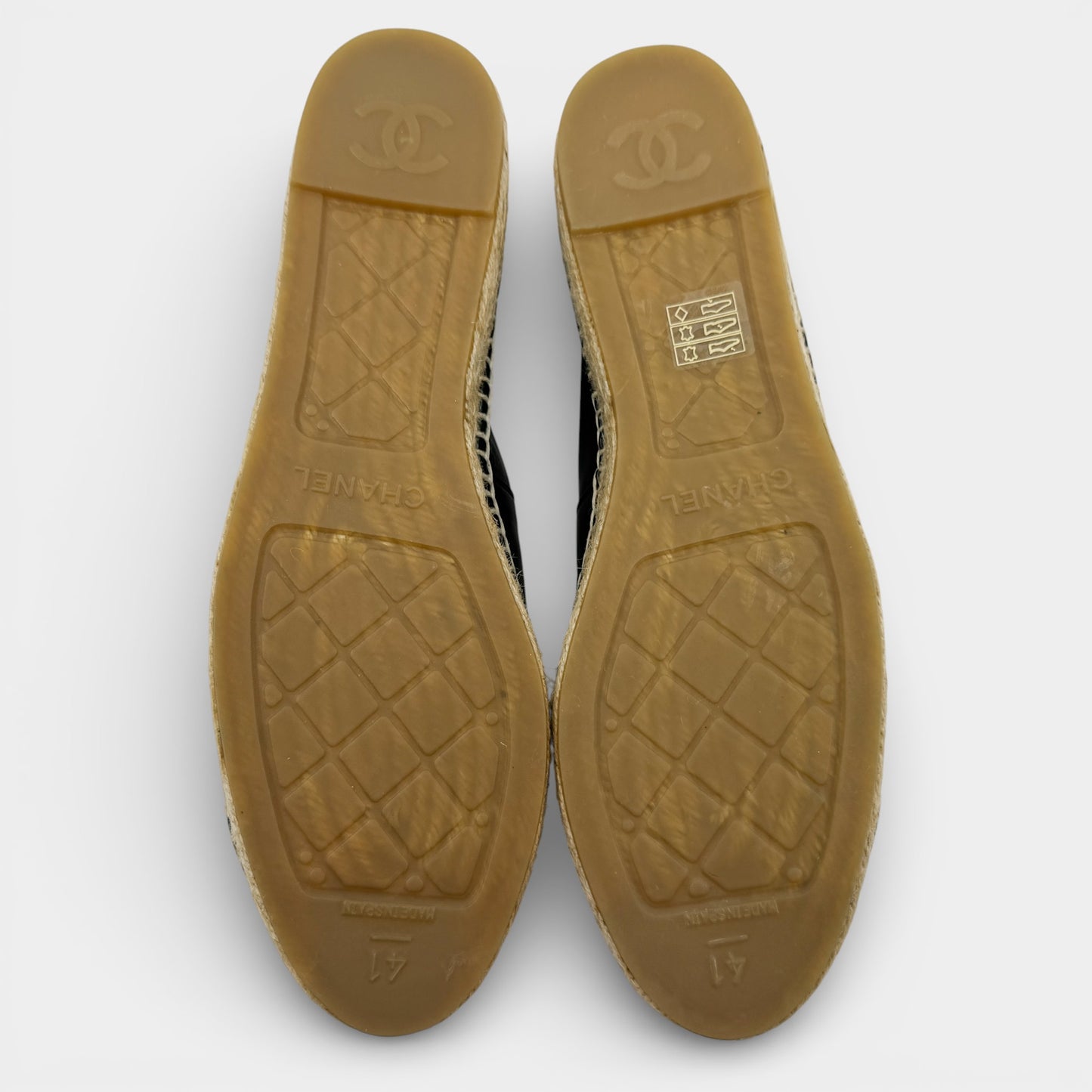 Chanel Black Lambs Leather Espadrilles EU41 ~ AU10 (also fits AU9) [G29762]