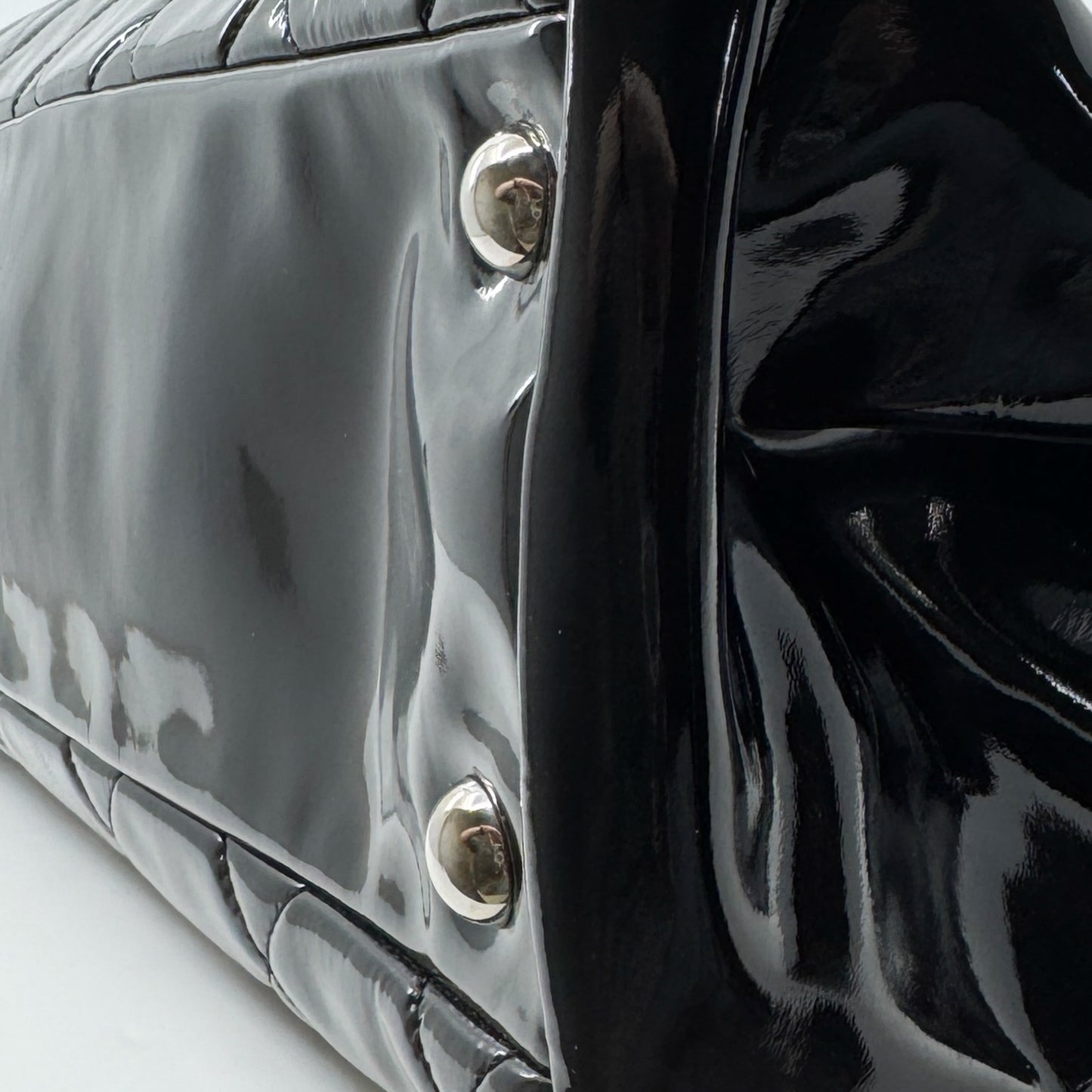 Chanel Black Quilted Patent Leather Brilliant Cells Tote Bag