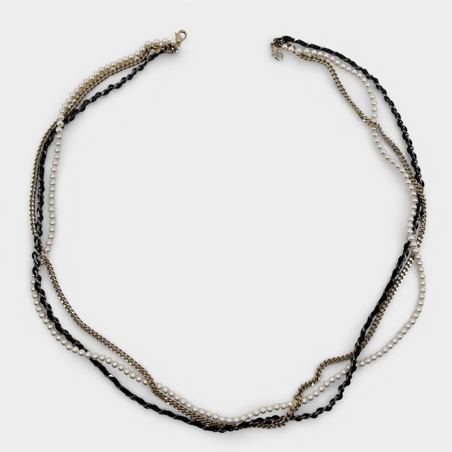 Chanel Round Rimless Sunglasses Faux Pearl Chain [4245]