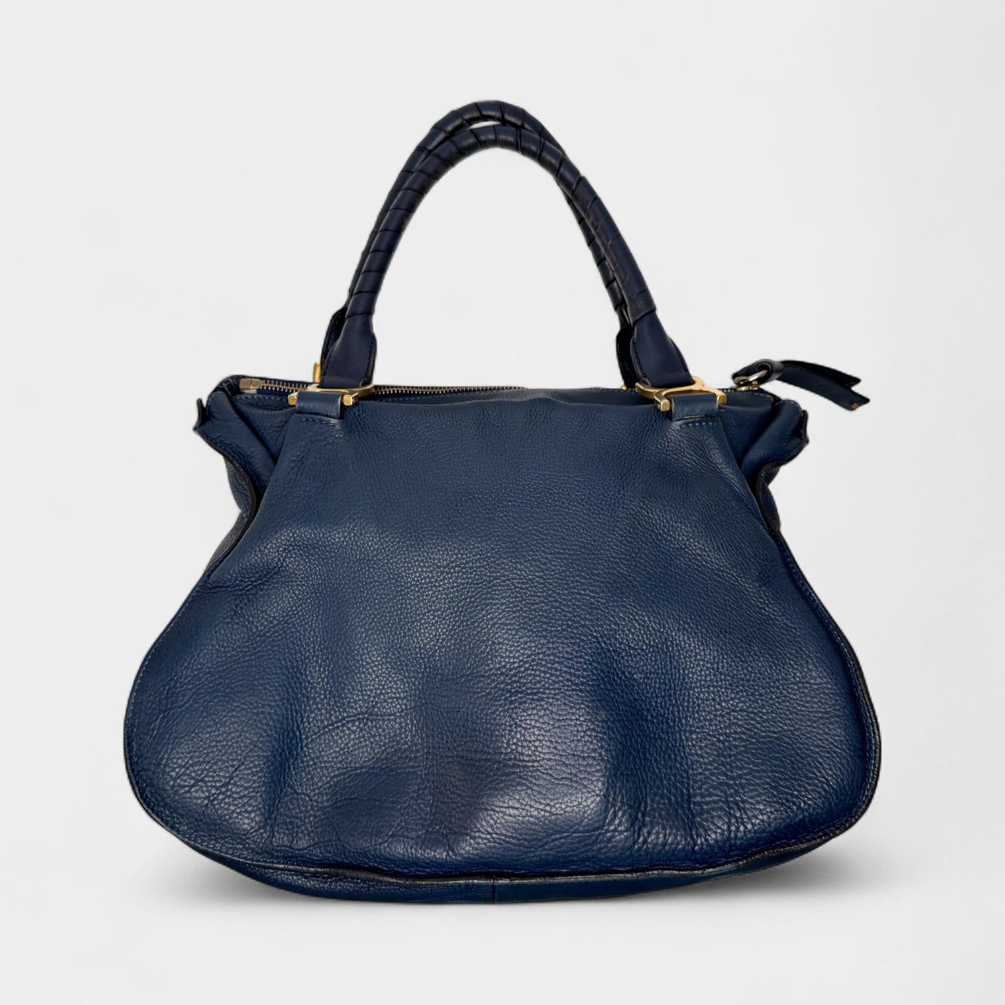 Chloe Navy Blue Leather Chloe Marcie Large Tote Bag