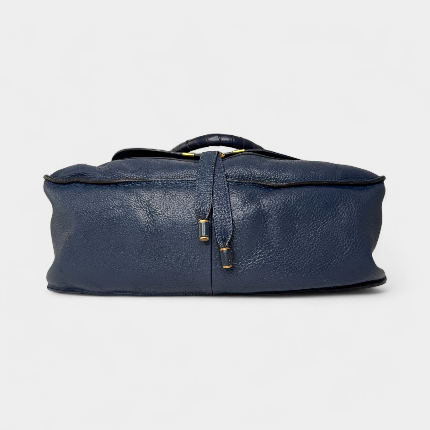 Chloe Navy Blue Leather Chloe Marcie Large Tote Bag