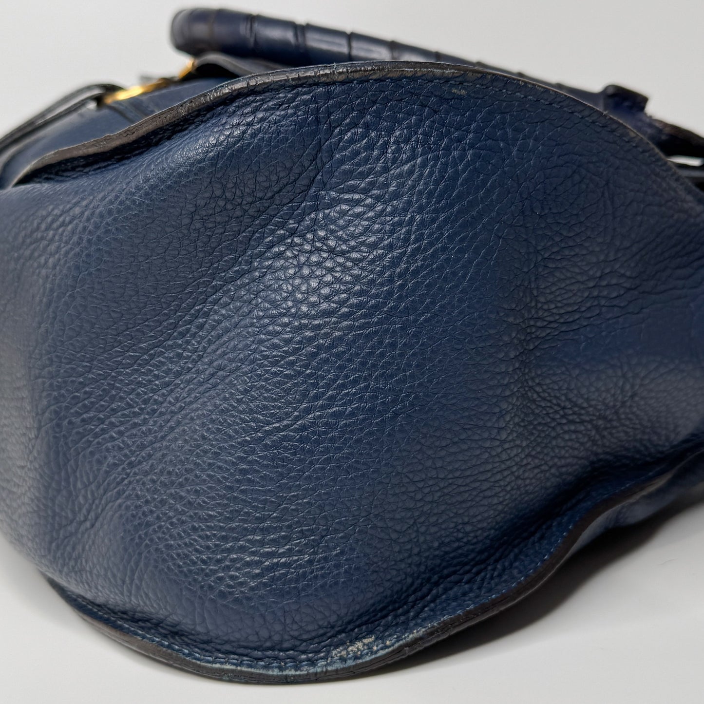 Chloe Navy Blue Leather Chloe Marcie Large Tote Bag