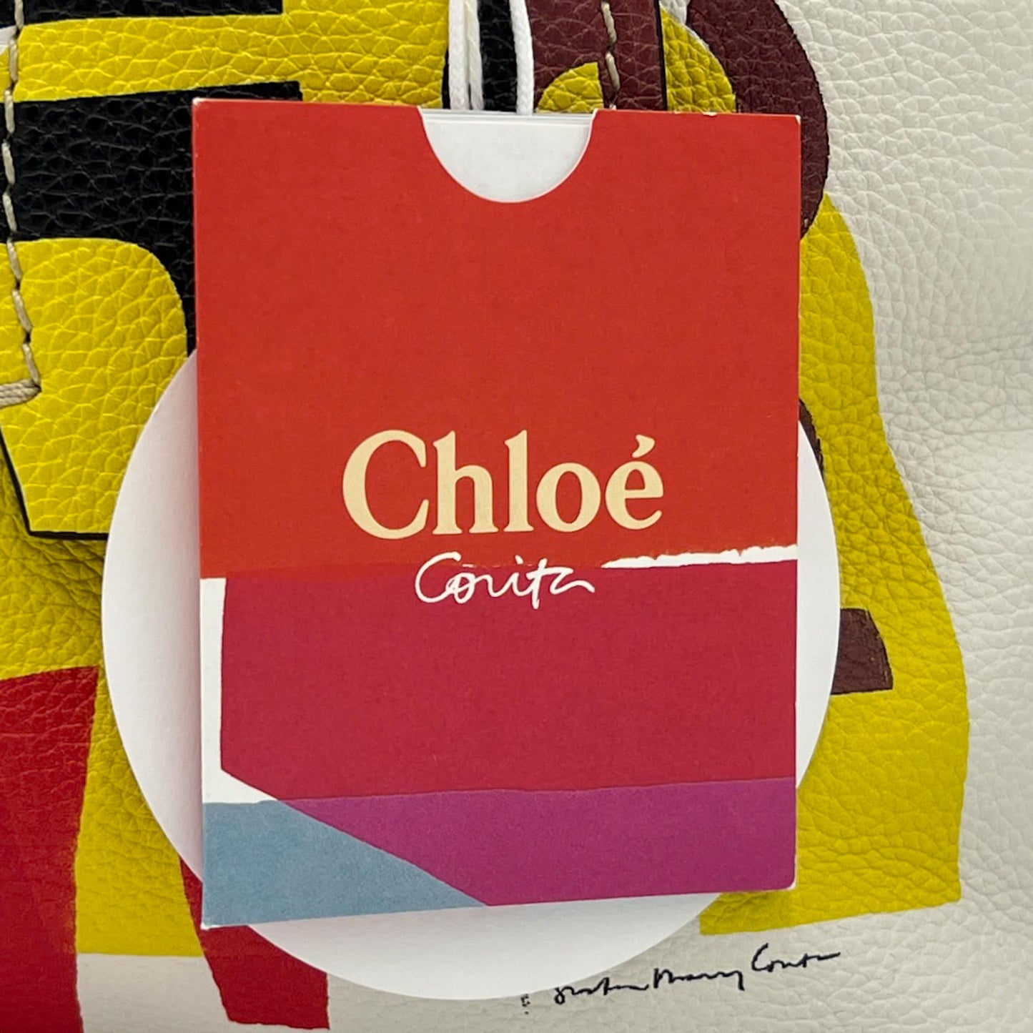 Chloe x Corita Kent White Leather Medium Daria Bag