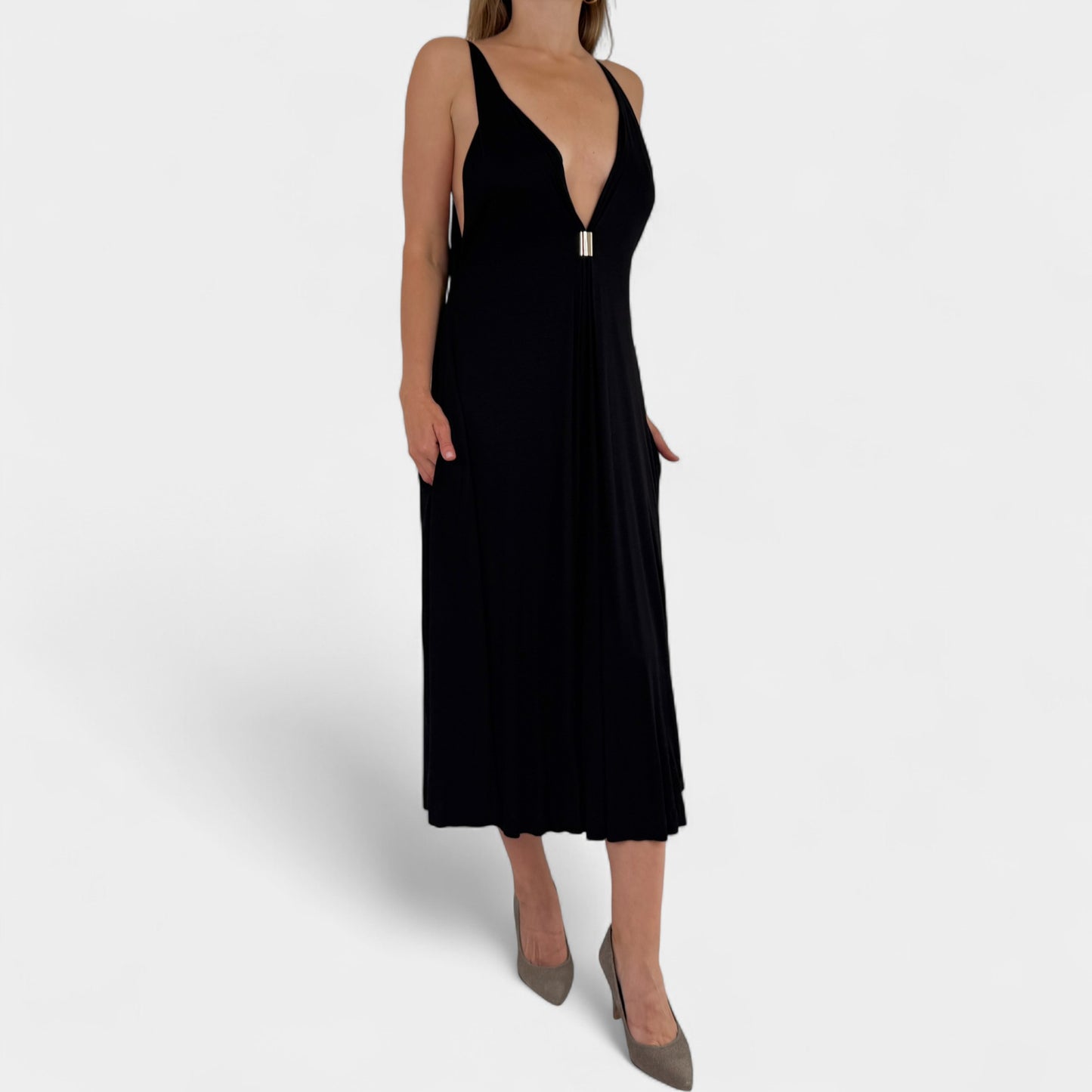 Chloe Black Jersey Sun Dress Small ~ AU8