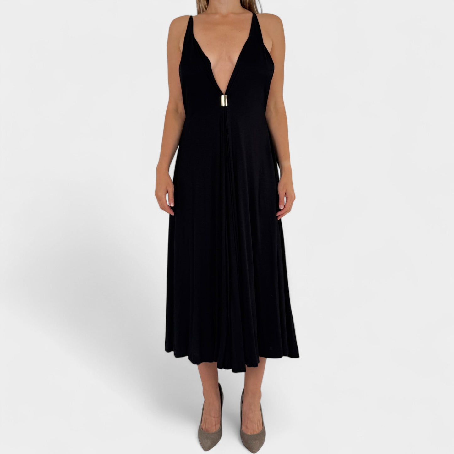 Chloe Black Jersey Sun Dress Small ~ AU8