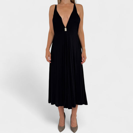 Chloe Black Jersey Sun Dress Small ~ AU8