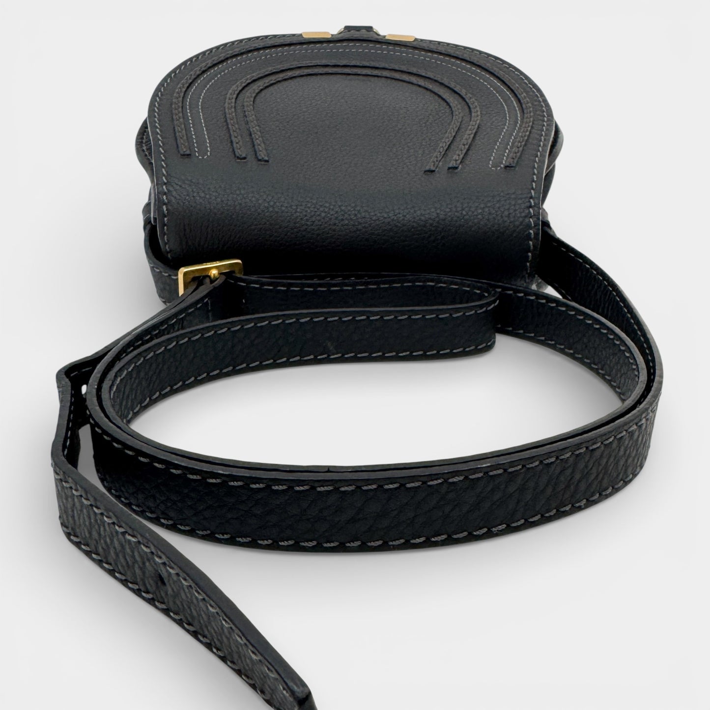 Chloé Marcie Dark Brown Leather Small Saddle Bag