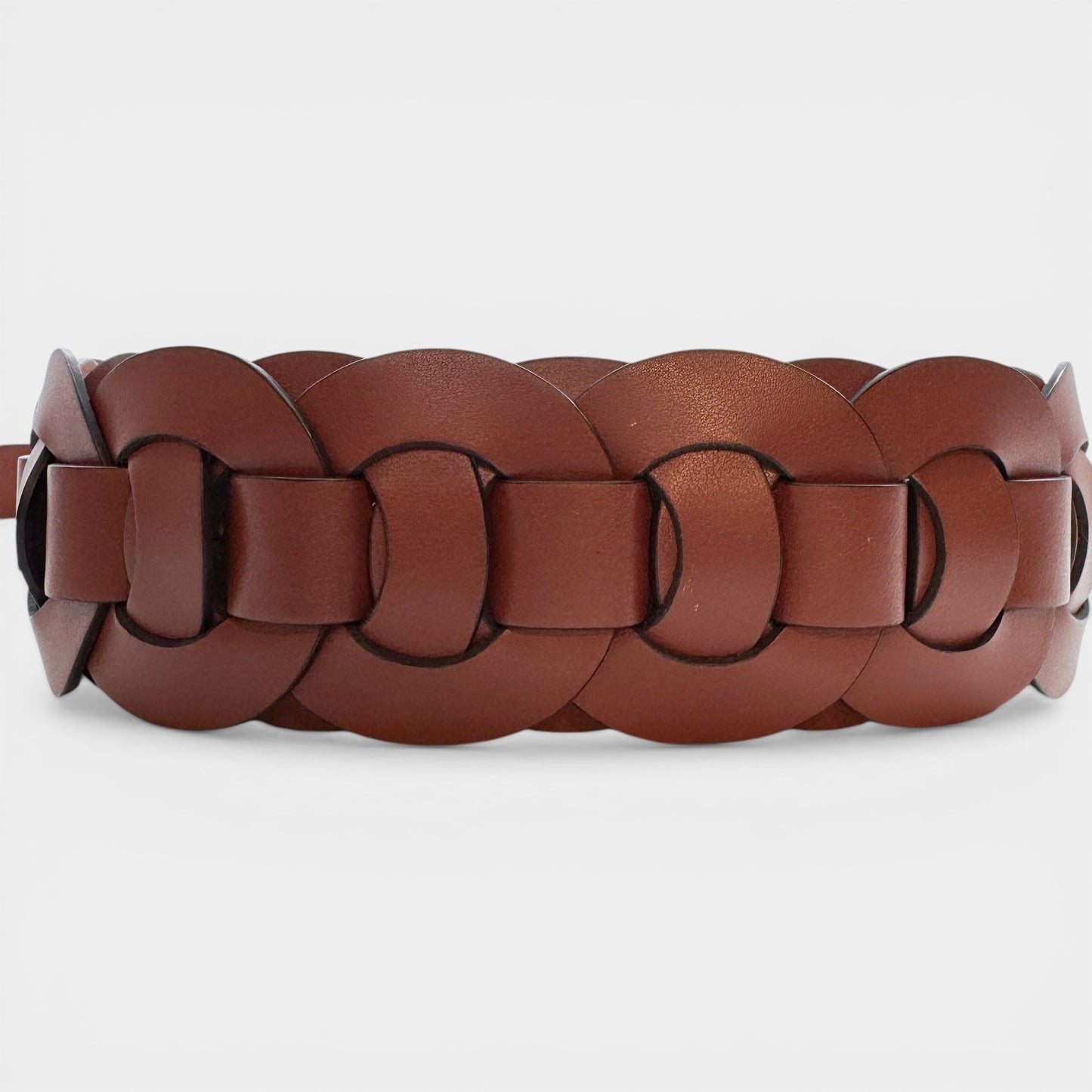 Chloé Sepia Brown Leather Raffia Darryl Small Shoulder Bag