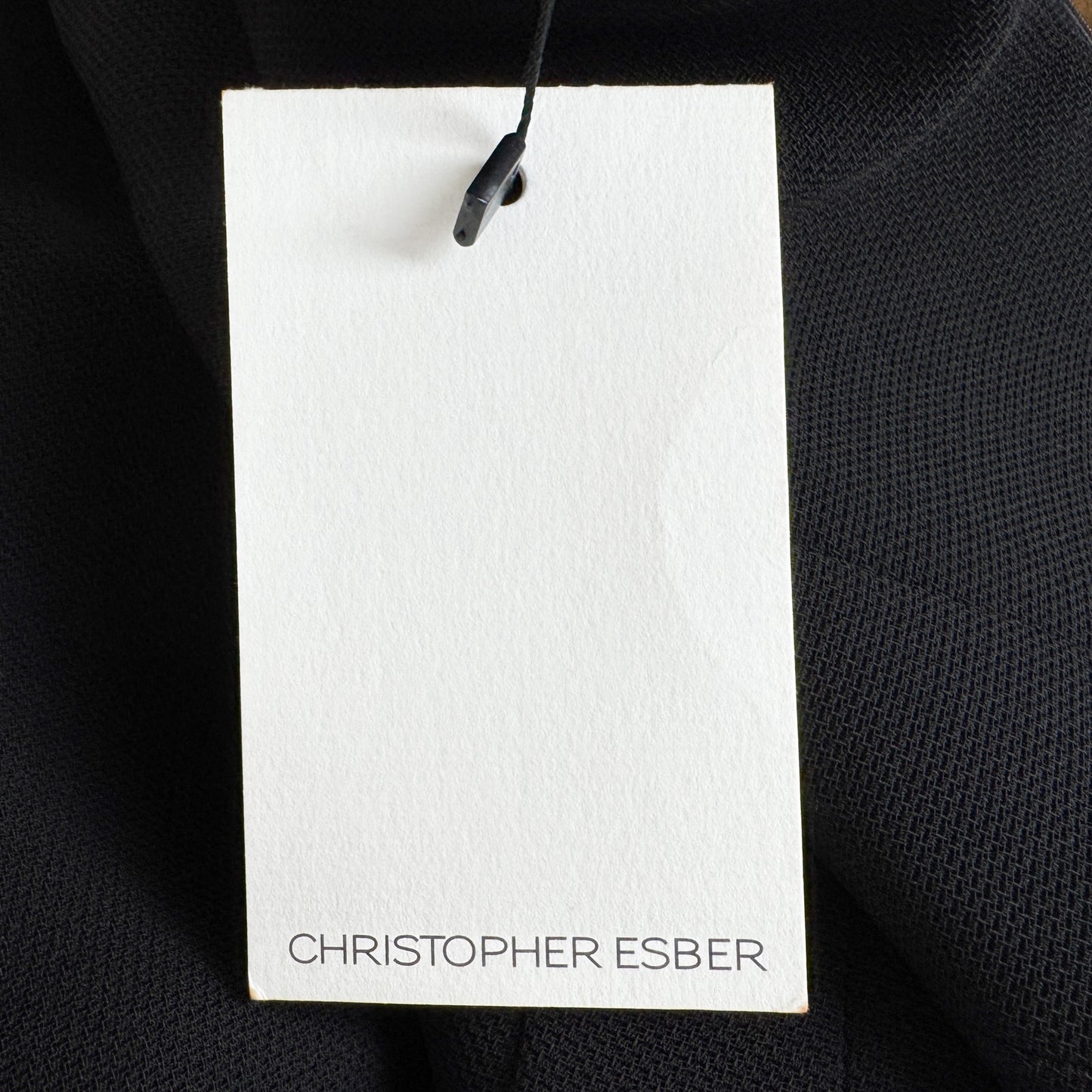 Christopher Esber Black Fitted Strapless Button Dress AU10 ~ US6
