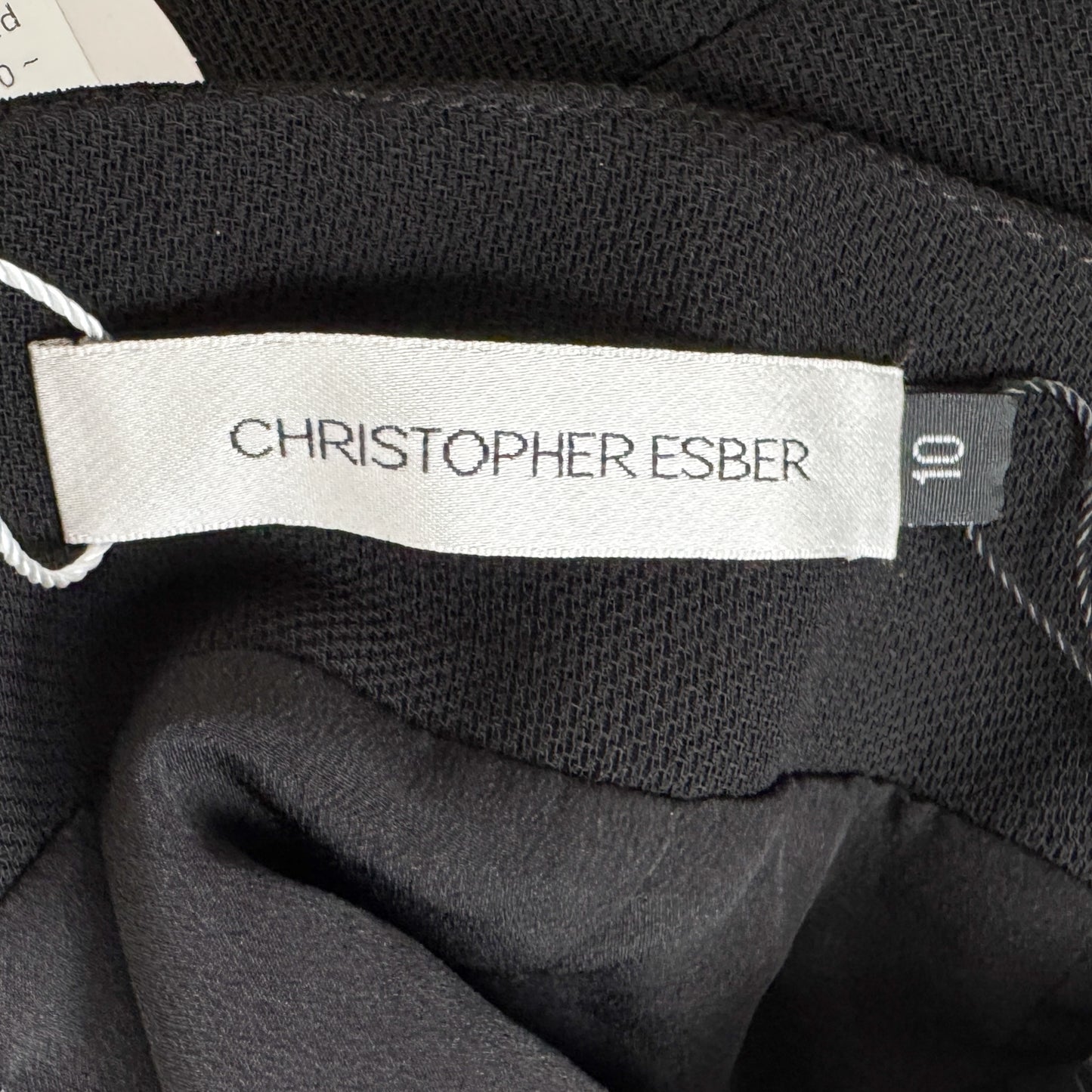 Christopher Esber Black Fitted Strapless Button Dress AU10 ~ US6