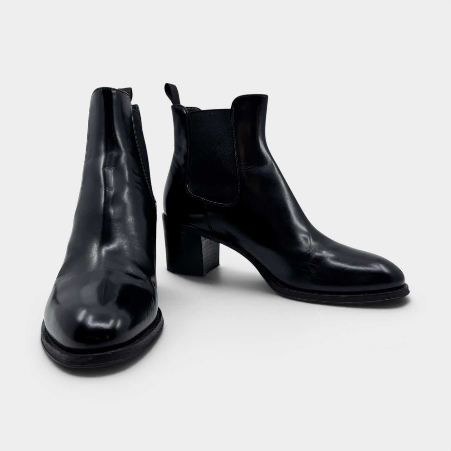 Church's Black Leather Shirley 55 Ankle Boots EU38 ~ AU7