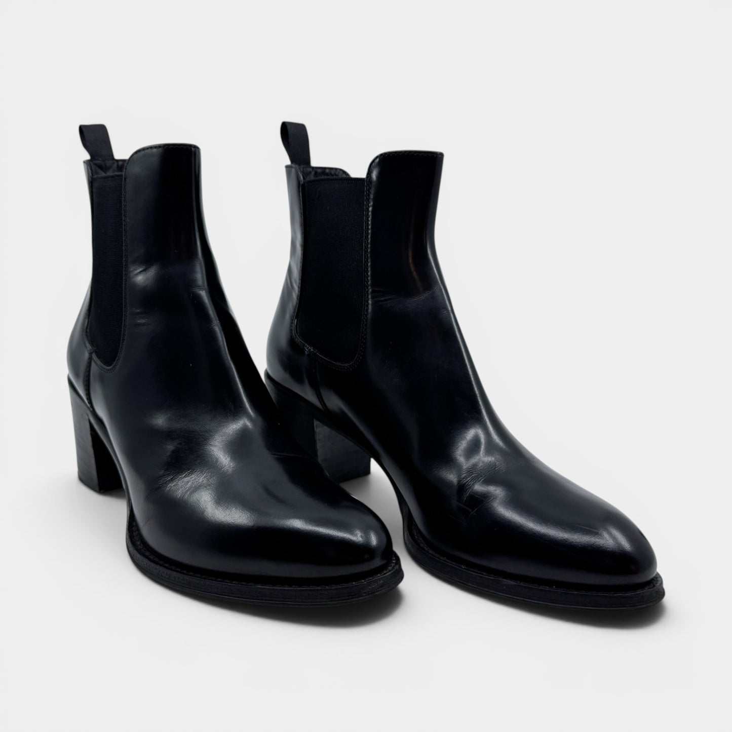 Church's Black Leather Shirley 55 Ankle Boots EU38 ~ AU7