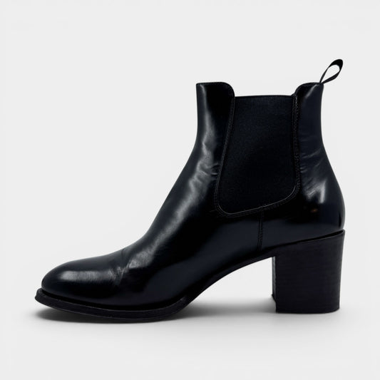 Church's Black Leather Shirley 55 Ankle Boots EU38 ~ AU7