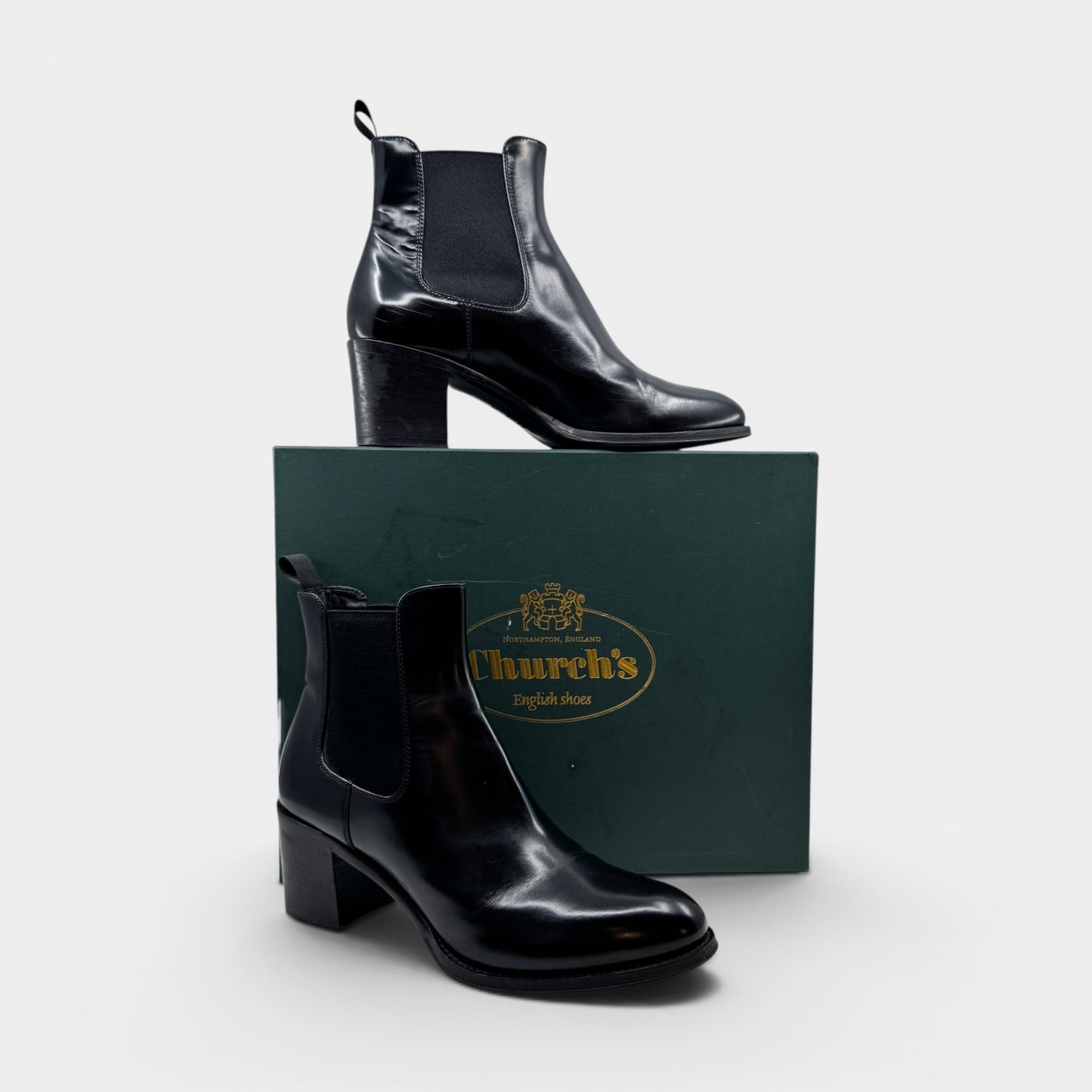 Church's Black Leather Shirley 55 Ankle Boots EU38 ~ AU7