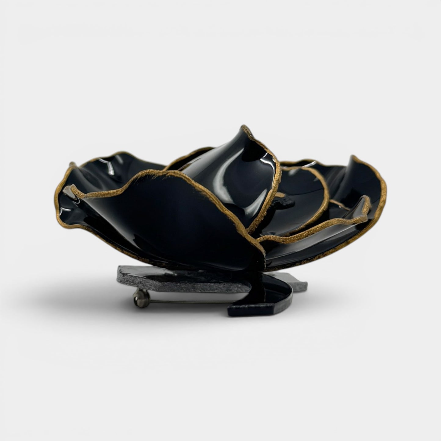 Ciléa Paris Y2K Black Resin Handmade Large Flower Brooch